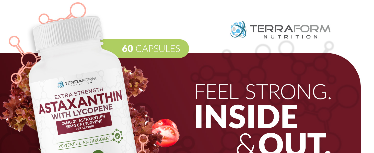 Astaxanthin Supplement 24mg with Lycopene 50mg – High Dose 